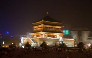 Bell and Drum Tower at Night